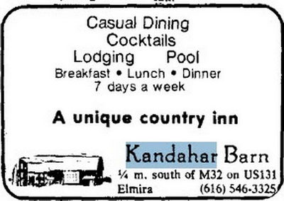 Kandahar Barn - 1960S Ad